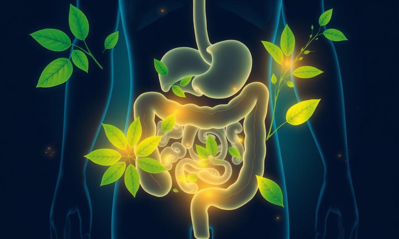 Illustration of healthy gut and intestinal flora supported by ParaMD