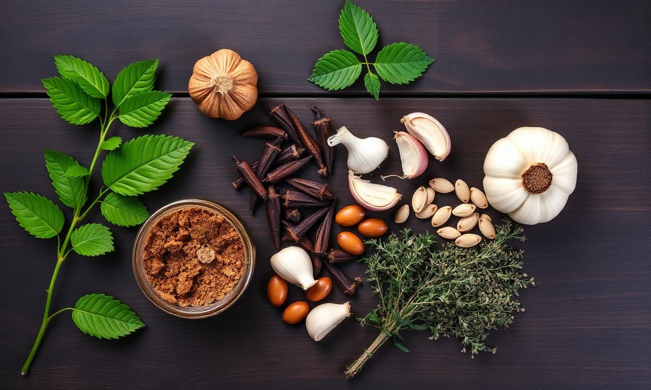 Natural herbal ingredients inside ParaMD: wormwood, black walnut, clove, garlic and pumpkin seed